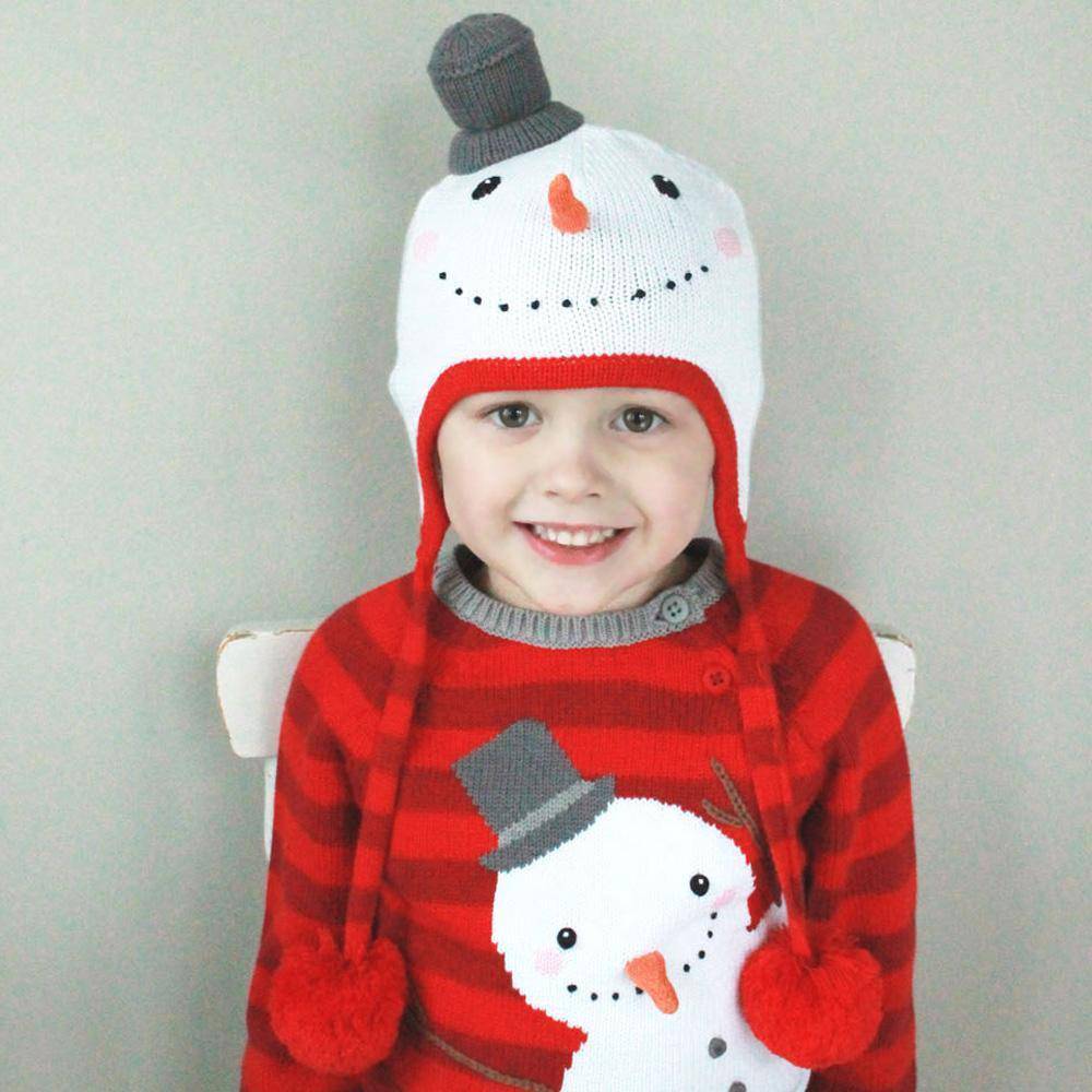 Snowman Cotton Knit Hat - Petit Ami & Zubels All Baby! Hat