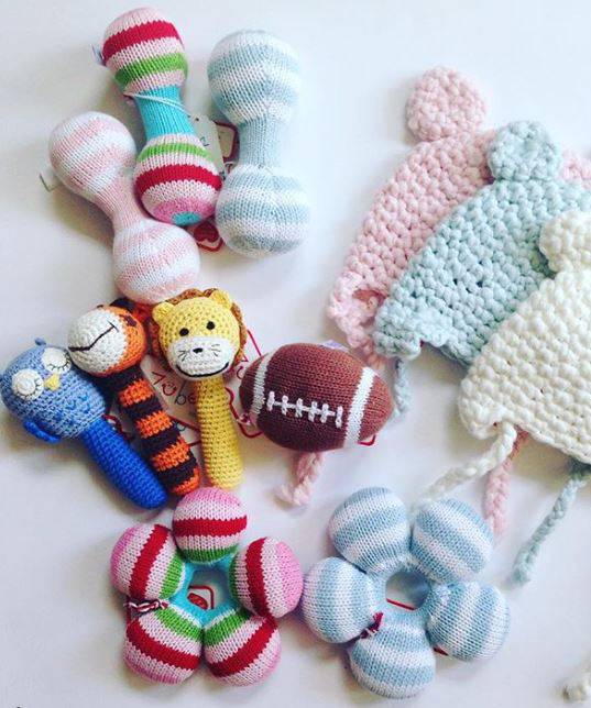 Star Knit Rattle in Blue - Petit Ami &amp; Zubels All Baby! Toy