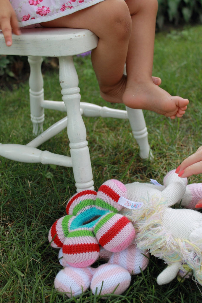 Star Knit Rattle in Pink - Petit Ami & Zubels All Baby! Toy