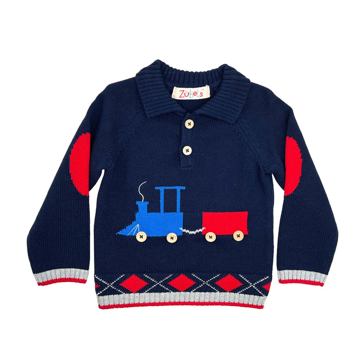 Train Collared Knit Sweater - Petit Ami &amp; Zubels All Baby! Sweater