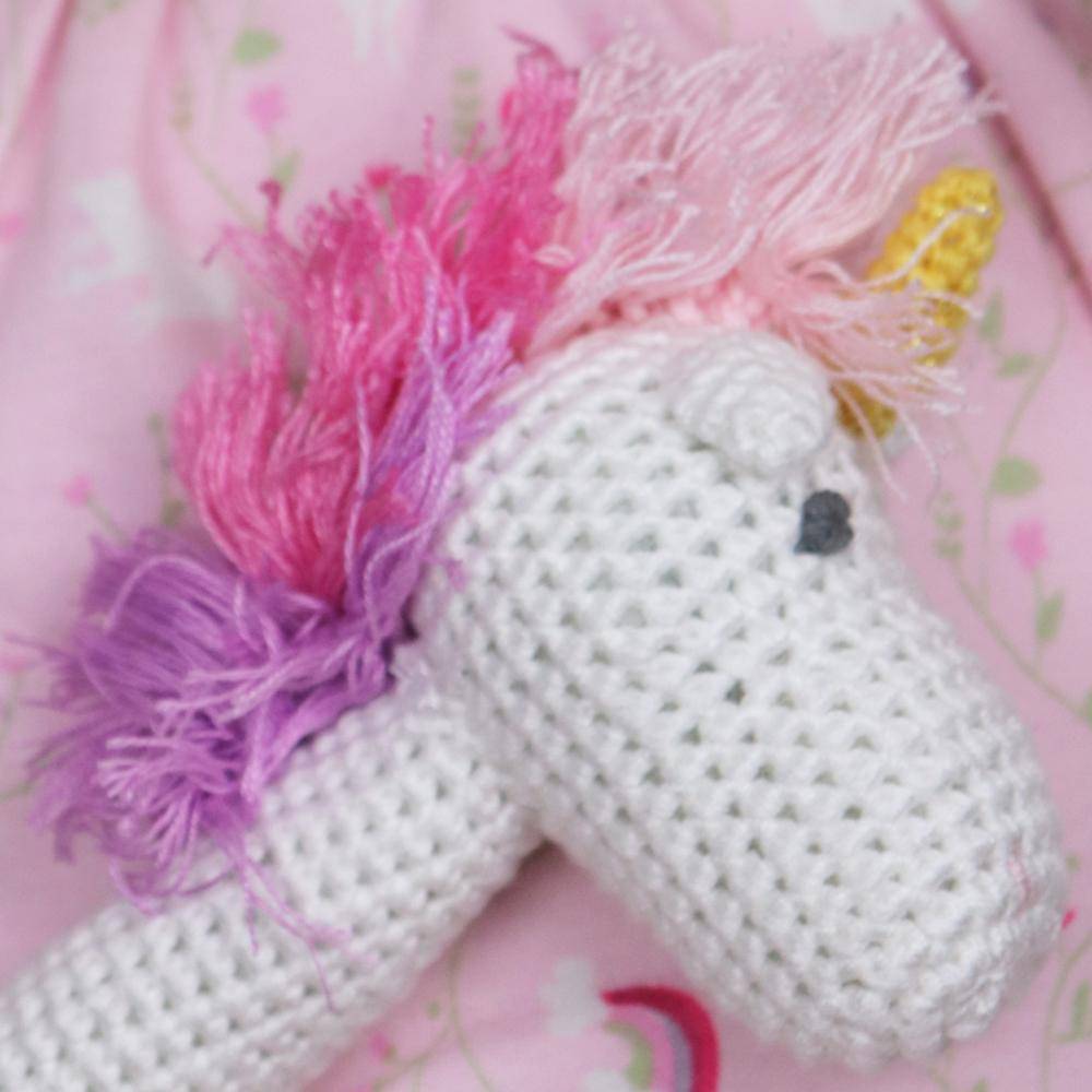 Unicorn Crochet Baby Rattle - Petit Ami & Zubels All Baby! Toy