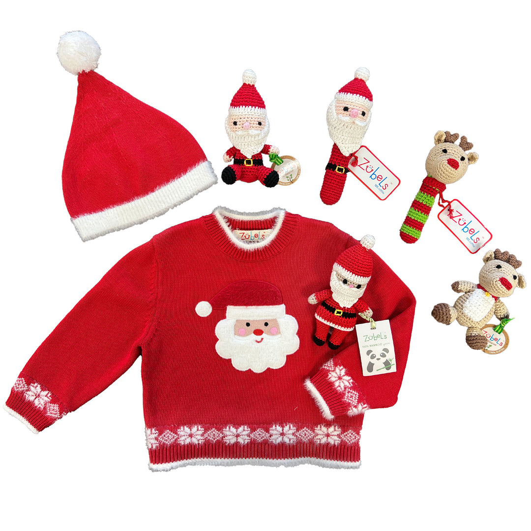 Santa Hand Crochet Rattle