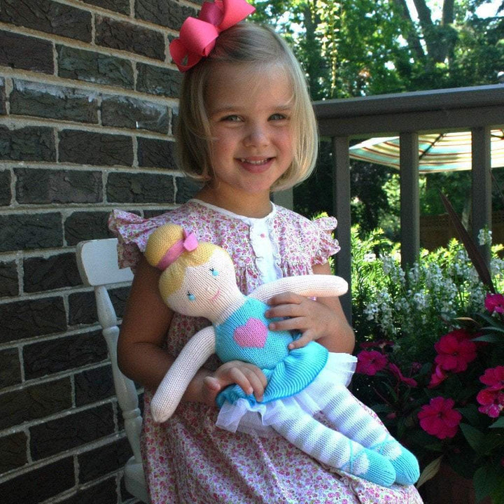 Zoe the Blue Ballerina Knit Doll - Petit Ami &amp; Zubels All Baby! Toy