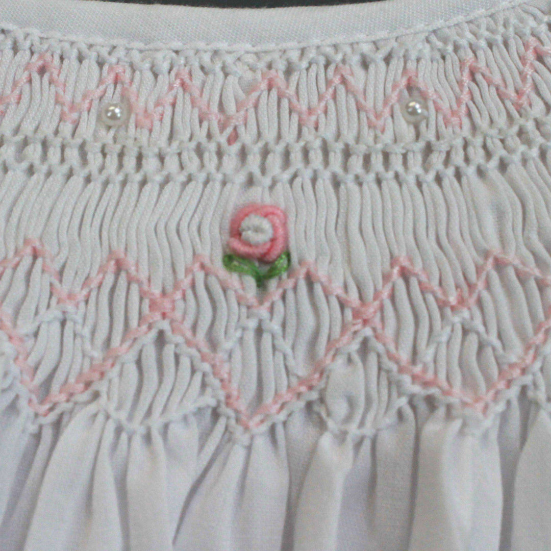 Daygown with Heart Smocking &amp; Pearls
